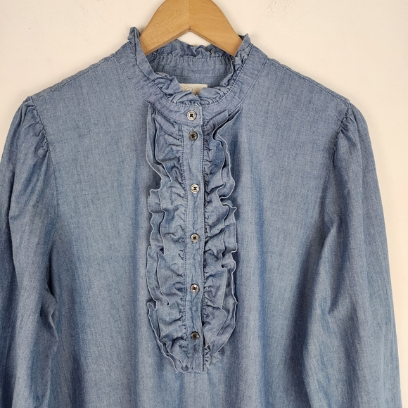 J. Crew Blue Ruffle Dress - Picture 13 of 14